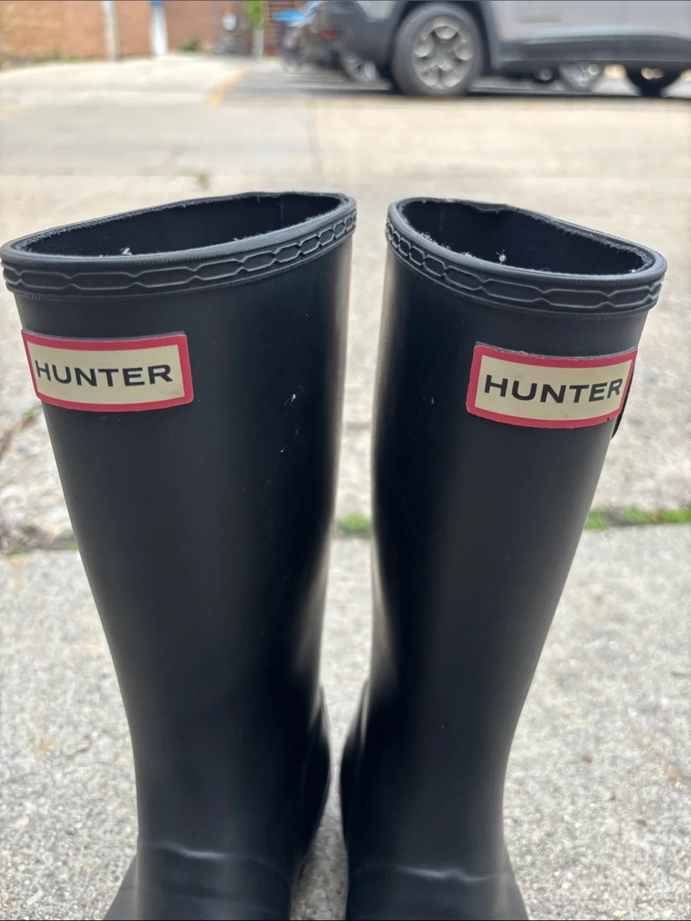Hunter Rain Boots Tall Youth Size 4 Black Waterproof UNISEX